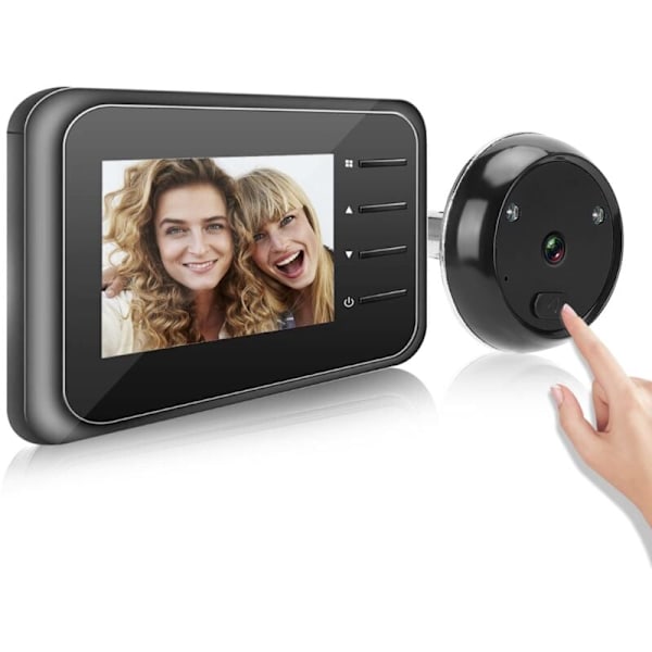 Trådløs Digital Videodørklokke, Kighulskamera med 2,4 tommer LCD-skærm, Elektronisk Overvågningskatteøjekamera, 90° Vidvinkel HD-linse, IR Nat