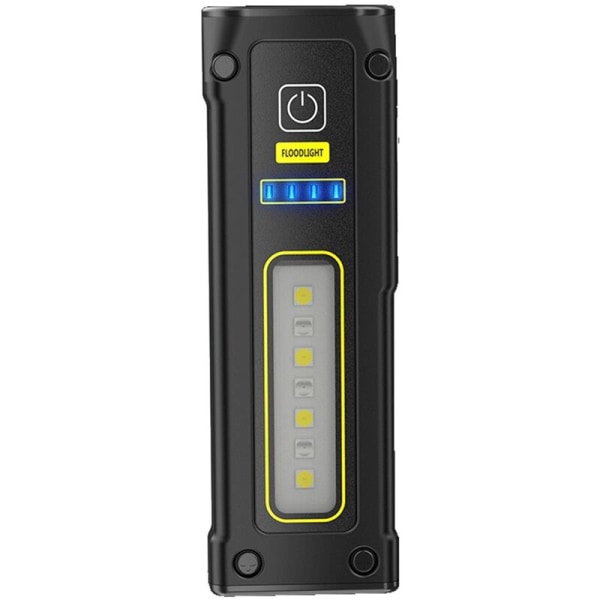 Mini COB ficklampor Bärbar Uppladdningsbar Kraftfulla Magneter Hög LED Arbetslampa med Powerbank Svart