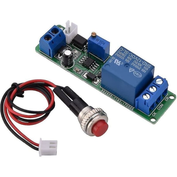 DC 12V Timer Switch-modul, justerbar fördröjningstimerrelämodul med hög precision, tidsintervall 1-10 sekunder