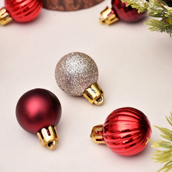 99 stk. Julekugler 3cm Juletræspynt Mini Hængende Kugler Pynt til Juletræ Julekugler Krans Garland Dekoration Ferie Bryllup