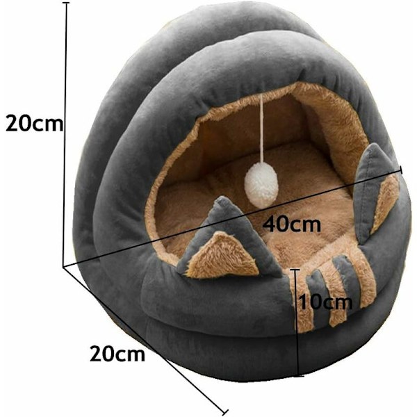 Kissan talo, keskikokoinen pesä, sopii kissoille, pennuille ja pennuille, pehmeä ja mukava sänky kaikkiin vuodenaikoihin, 40 cm (puoliavoin malli) -