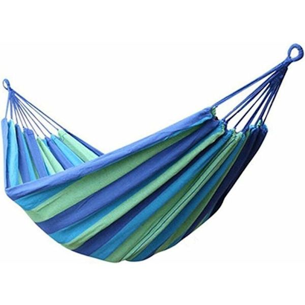Utomhus Campinghängmatta, Bärbar Canvas för Utomhus, Randig Svingbädd för Utomhus Patio Trädgård Ryggsäck Fritid Trädgård Ultralätta Hängmattor med Väska (19