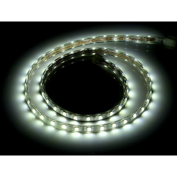 LED-stripe SMD 5050 vanntett 220V 60 LEDer/m Fleksibel kabel 1 meter Hvit