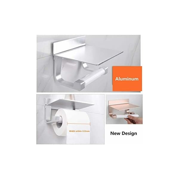 Toiletpapirholder med toiletpapirhylde - Sort-