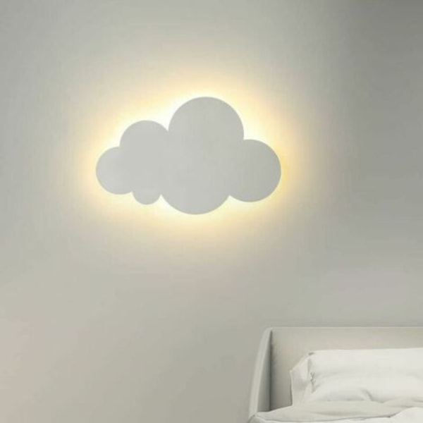 Modern vägglampa för inomhus - Akryllampskärm med integrerade lysdioder - Idealisk för barns sovrum - Vit,