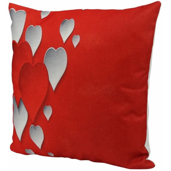 Hørpudebetræk i hør til sofa, hjemmet, Valentinsdag, hjerte