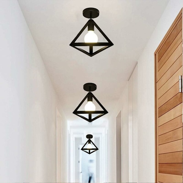 Taklampe Moderne Lysekrone Burform Taklampe Lysekrone Kreativ Jern Hengelampe E27 Metall Geometrisk Skjerm for Soverom Stue