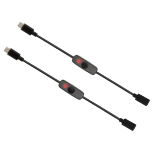 USB Type C Strømafbryder med Indikatorlys Han til USB-C Forlængerkabel Afbryder til 4B 2stk