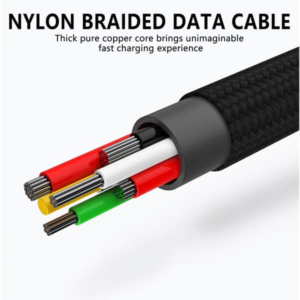 Typ C-datakabel 5A nylonflätad datakabel universell datakabel för bärbar dator för