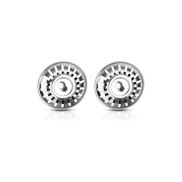 2-pack Köksho Strainer 80MM Universal Rostfritt Stål Sänkhålsplugg - Sänkhål/Handfat Strainer - Köksho Strainer (Metallmutter för Tjockare Stål)