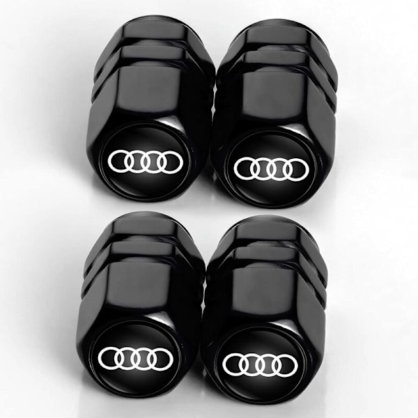 Pieces Auto Ventilhattar Ventilhattar, Metalliska Bilventilhattar med Logotyp Kompatibla med Audi A1 A3 RS3 A4 A5 A6 A7 RS7 A8 Q3 Q5 Q7 R8 S-Serien, Däcktillbehör