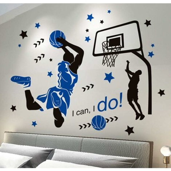 LITZEE Väggklistermärke, väggdekor för basketboll som väggdekoration för sovrum vardagsrum barnrum, konst DIY-dekoration väggmålning väggdekorationer, 89 1