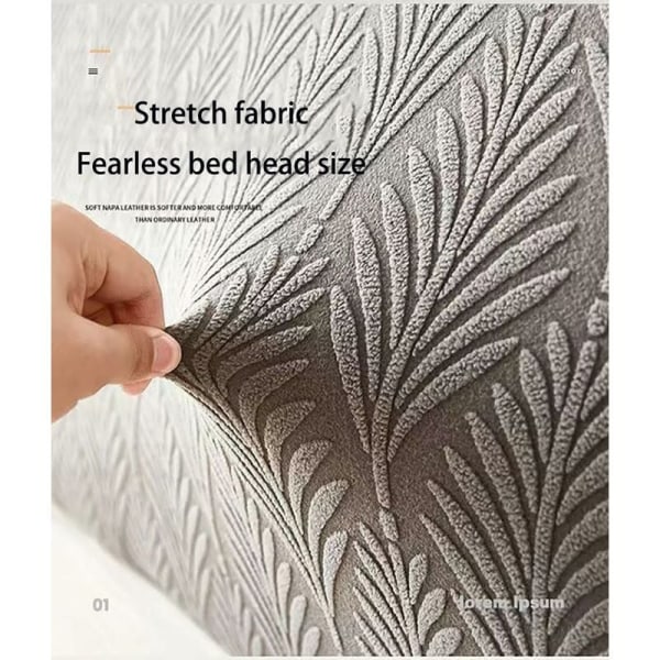 Hodegavltrekk Stretch Polstret Hodegavltrekk Vaskbart Støvtett Spandex Beskyttende Trekk for Enkelt Dobbelt Kongestørrelse Senger (Farge: B-Beige, Størrelse: