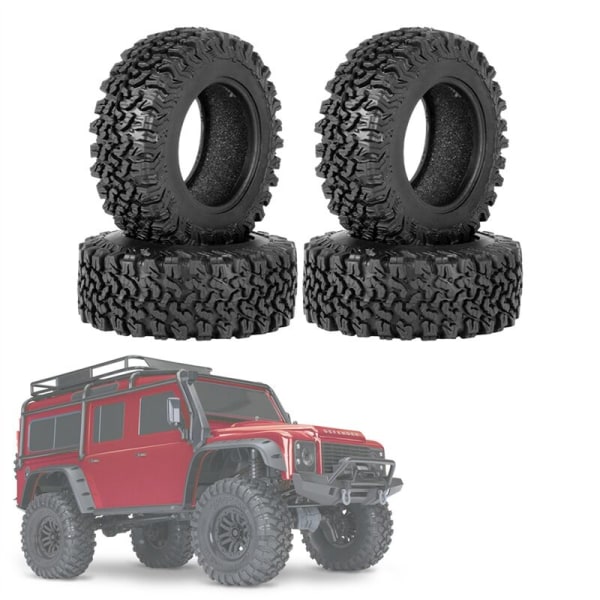 4 stk 90mm 1.9 gummihjuldekk til 1/10 RC bil TRX4 D90 Axial SCX10 II III Redcat