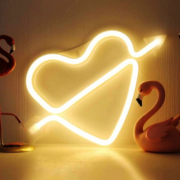 Cupid Neonupplyst Cupidskyltar Väggdekor, Batteri & USB-driven Vita Cupid Neonljus Vägglampa Inomhus Sovrumslampor, Alla hjärtans dag, Jul