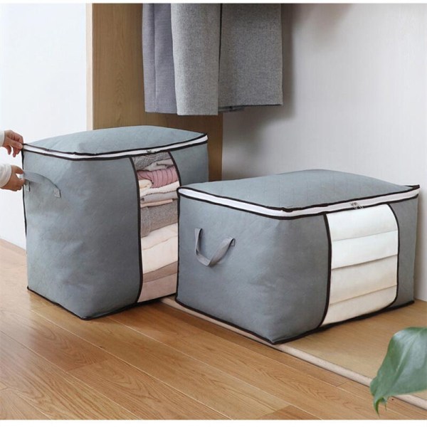 Oppbevaringspose for dyne, organiseringspose, klespakkepose for dyne, overdimensjonert pose, klesbag, flytteguder (2 stk, 60x4035CM)