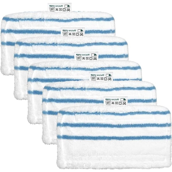 5 Rektangulära Mikrofiber Rengöringstillbehör för Black+Decker Ångmoppar - Ersättning FSMP20 - För FSM1630, FSM1616, FSM1605, FSMH13E5, FSM1321, F