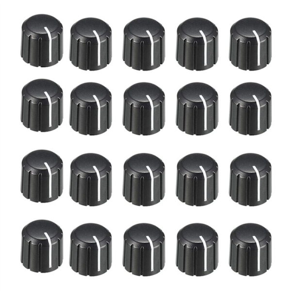 100 st 15x13,5 mm Plast Potentiometer Rotationsratt för Gitarrvolym till Axeltyp D 6 Diameter.