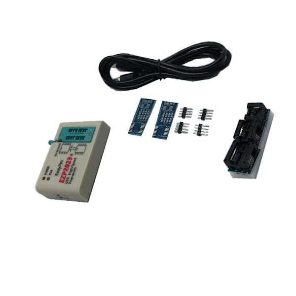 EZP2023 USB SPI Programmer Set + 12 Adapters Stöd 24 25 93 95 Bios Flash EEPROM för Windows Bättre Än EZP2019
