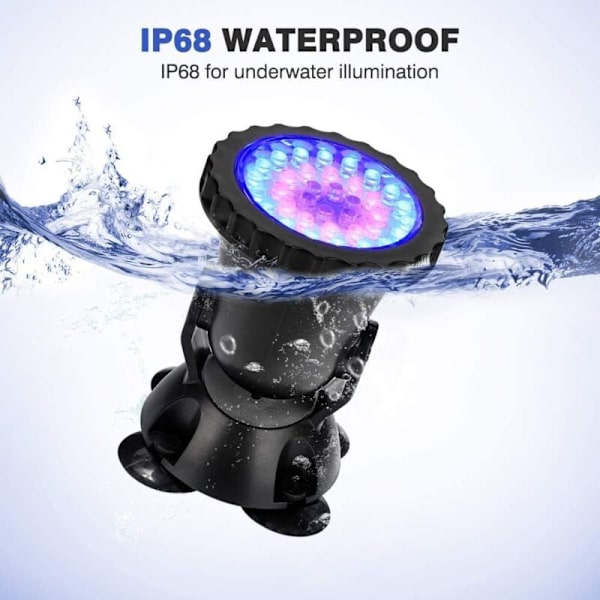 Vandafvisende Neddykkelige LED-Overlygter RGB Spotlampe, Justerbar IP68 Vandafvisende Lampelys til Udendørs, Have, Pool, Dam