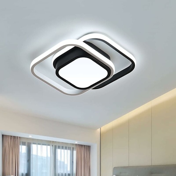 LED-kattovalaisimet, Moderni kattovalaisin 32W 2500LM, Musta neliö 3000/4500/6000K, Kattovalaisin makuuhuoneelle, parvekkeelle, käytävään