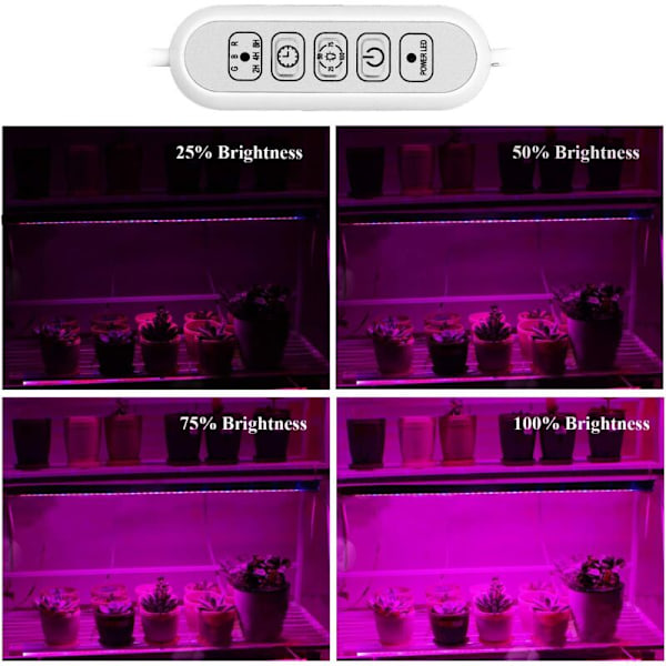 Hortikulturelt plantelys, automatisk timing - på/av, 48 LED plantevekstlys, for innendørs planter