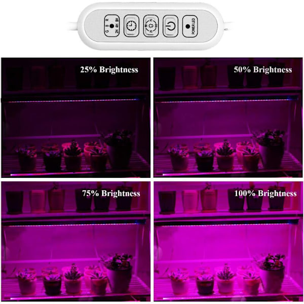 Växtlampa för inomhusväxter, automatisk timer - på/av, 48 LED-lampor, för inomhusväxter