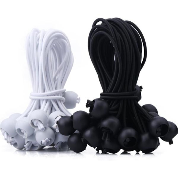 50 stk Elastiske Spennere med Kuler, 15 cm Elastisk Bungee, Presenningsspenner, Slitesterk Bærbar Elastisk Henger for Paviljong Presenning Campingtelt