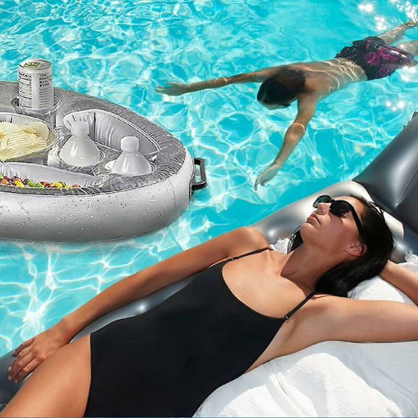 Flytande Poolbar, 8 Hål Pool Flytande Bar, Uppblåsbar Flytande Barbricka, Spa Flytande Bar, Bärbar HIASDFLS