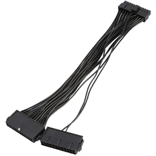 2 stk. Dobbelt Strømforsyningsadapter PSU Forlængerkabel, 24 18 AWG Pins, Bruges til Mining Gaming Bundkort ATX