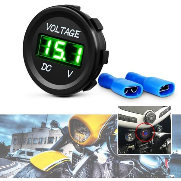 DC 12V LED Digital Voltmeter Display Voltmeter Panel til Lastbil Motorcykel Køretøj Båd ATV UTV Grøn