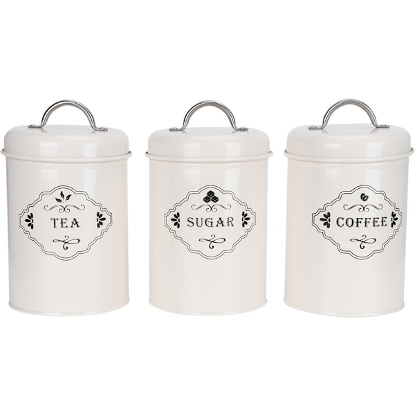 3-pack Köksförvaringsburkar Socker Kaffe Te Burkar Mat Tät Förvaringsbehållare