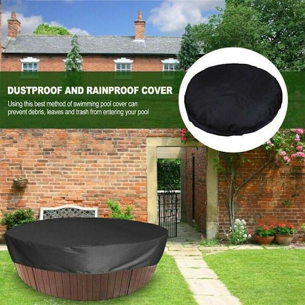 Rund Swimmingpool Dæksel Swimmingpool Sol Dæksel, UV Beskyttelse Og Vandafvisende Spa Beskyttelsesdæksel, Udendørs Spa Badekar - Sort 160x90cm