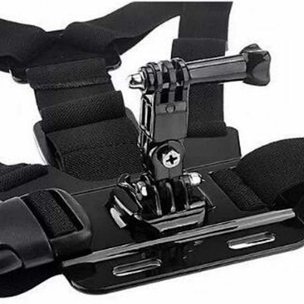Brystsele for GoPro Hero 7 6 5 4 3 3 Black Silver Fusion med J-krok - Fullt justerbar stroppstørrelse