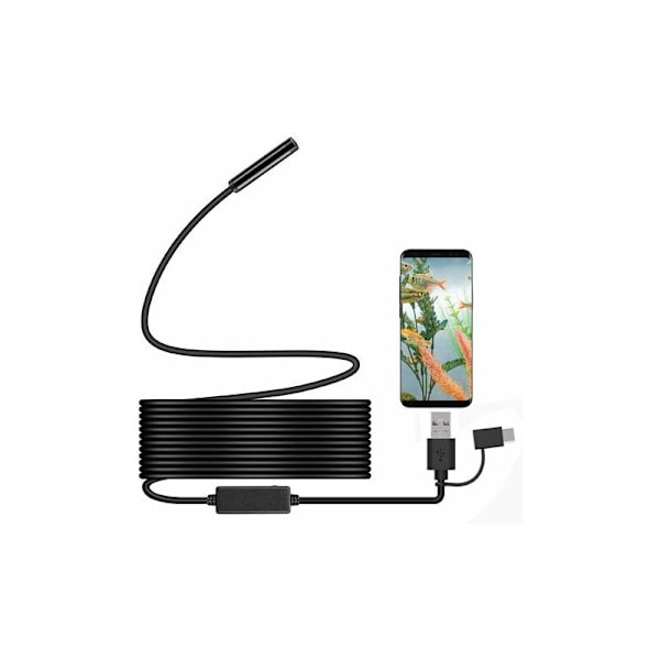 Endoskop, 5M Vattentät Android OTG HD Videokamera med Säkerhetskabel 6 LED-lampor för Samsung Galaxy/Sony/Nexus Android-smartphones och