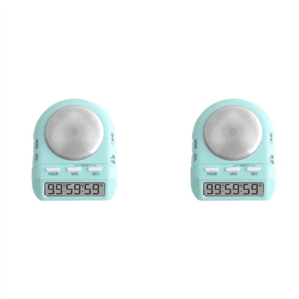2X Digital Køkken Timer med 100 Timer Nedtælling til Børn Lærer Kok, 45° LCD Skærm og Sikkerhedslås, Tidsstyring