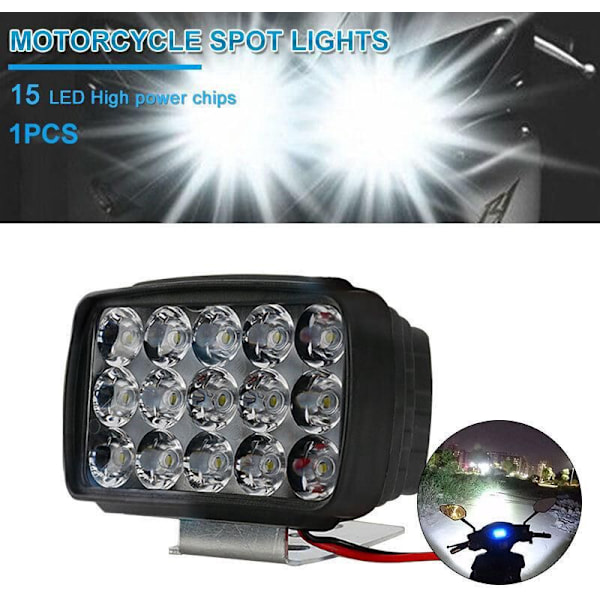 15 LED Motorsykkel Frontlys Tåkelys Retrofit LED Frontlys
