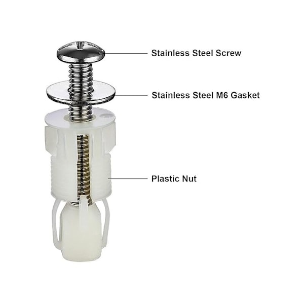 2 st Toalettlocksexpansionsskruvar Toalettlockfixering Toalettstolsskruvset