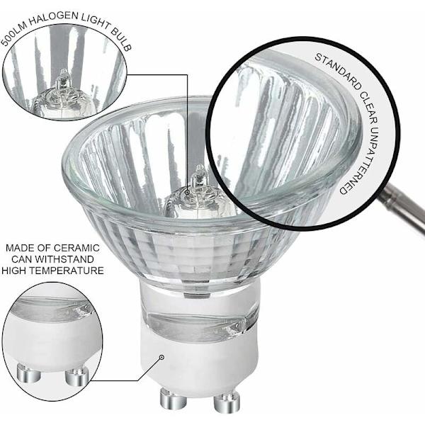 GU10 Halogenpære, Dimbar gu10 Pære 50W 230V, 500lm Varm Hvit 2700K, for Skapbelysning, Displaybelysning (8stk)
