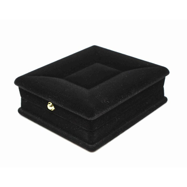 1 x Fløyels Halskjede Smykke Display Oppbevaringsboks Gaveetui Holder Organizer --- Svart