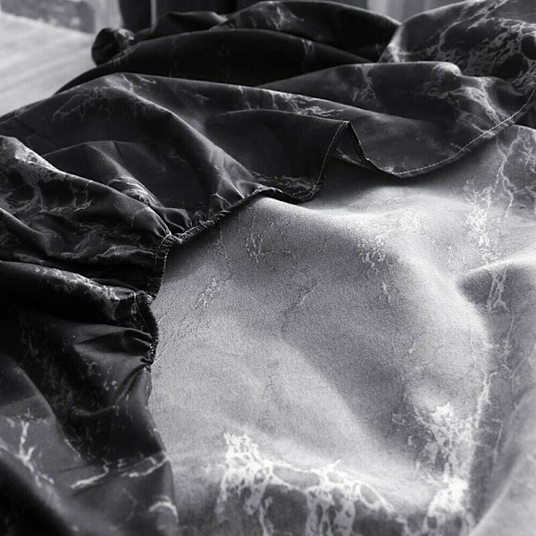 1 Set 4 Delars Marmor Överkast Marmor Sänglakan Örngott Set Djup Fick Duvet Cover Mjuk Sängkläder Svart