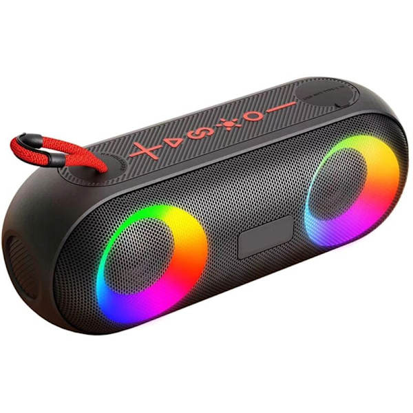 20W Bärbar Bluetooth-högtalare Subwoofer Ljudlåda med Vattentät LED-ljusfunktion för Kontor Utomhus Hemspelare