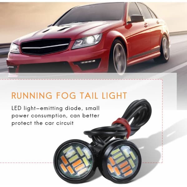 2 Farver 12V 23Mm Dobbelt Switchback 4014 12 LED Drl Eagle Eye Dagkørelys