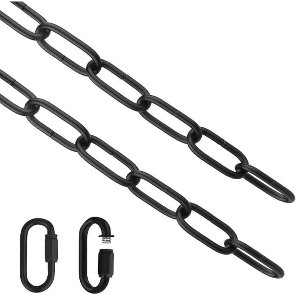 Lyskæde, 6 fods sort lysarmaturkæde, lysekronekæde i metal