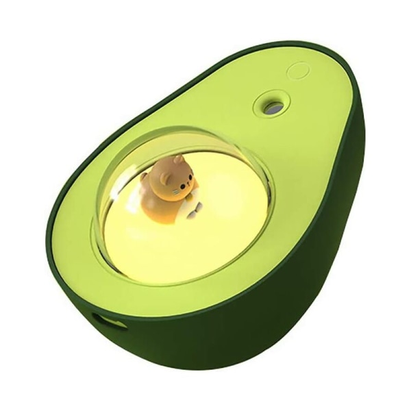 Mini Natthlumidifier, 210ml Avokado-formad Kalla Dimma Liten Tyst Atomiseringsfuktare med Söt Kattdesign för Babyrum