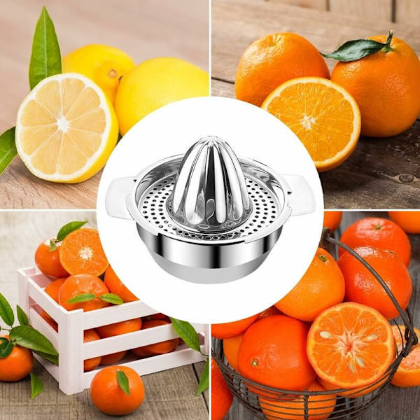 Citruspress 300ml, 201 Rostfritt Stål Manuell Citruspress, Diskmaskinsäker, Roterande Citronpress, Lätt att Rengöra Press för att Pressa Citroner, Apelsin