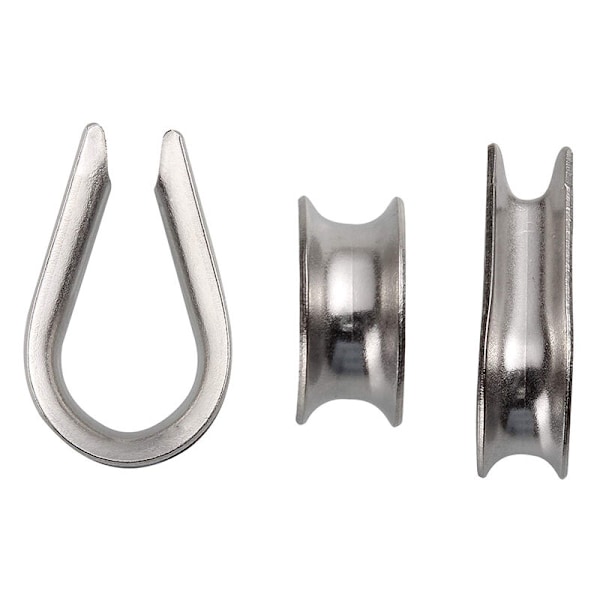 50 stk. Rustfrit Stål Wiretov Thimbles til Rigging 1/8 til 5/32 tommer Diameter