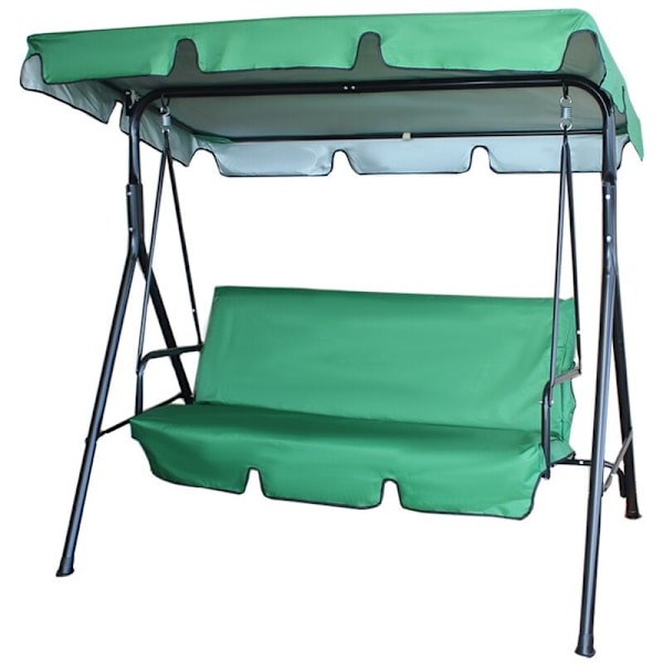 210D Vaihdettava Katto Puutarhakeinuun Vedenpitävä Keinukatto Katos Keinun Vaihtoon Anti-UV Puutarhakeinu Aurinkovarjo (Vihreä, 249×185×18cm)-