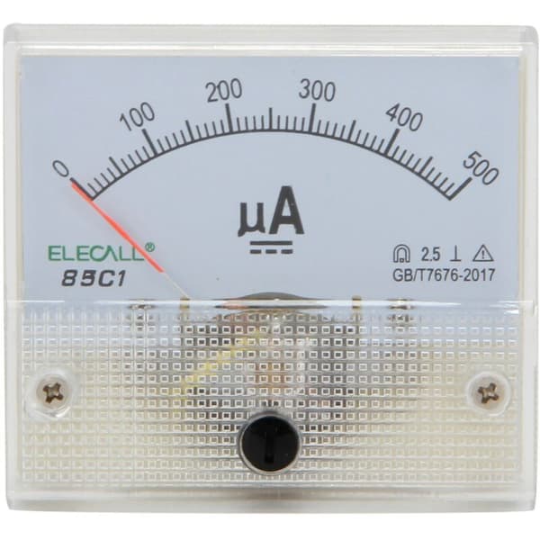 ELECALL 85C1-A DC 0 - 500UA Pointer Amperemeter DC Analog Strømmåler Panel Amperemeter til Trykregulator Fordelingsbokse osv.
