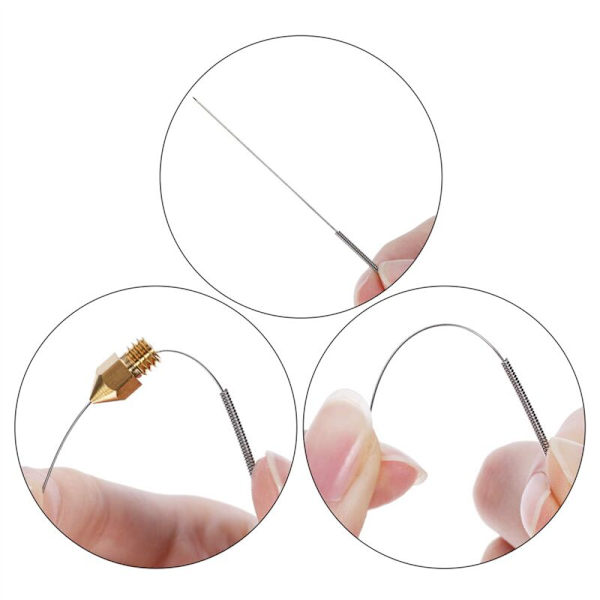 105 deler 3D-printerdyse rengjøringssett 0,4 mm Mk8 dyser nåler